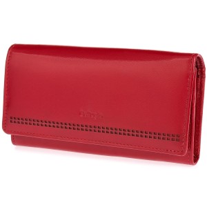 DUŻY PORTFEL DAMSKI RFID ADF-118R-402 - cimnoczerwony