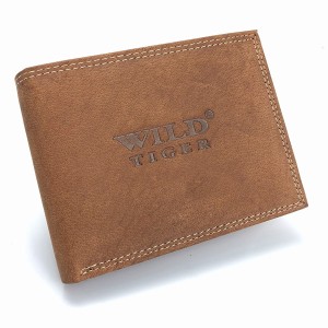 PORTFEL MĘSKI WILD TIGER SKÓRA NUBUK  AM-28-033 - jasnobrązowy