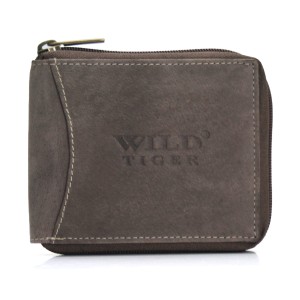 PORTFEL MĘSKI ZE SKÓRY NUBUK AM-28-245 - ciemnobrązowy