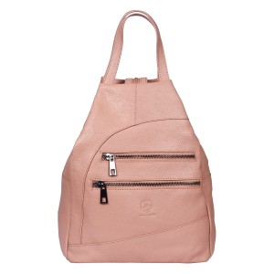 SKÓRZANY PLECAK DAMSKI DB-142-816-793 - brzoskwiniowy