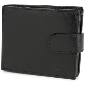 SKÓRZANY PORTFEL Z SUWAKIEM W ŚRODKU AM-01R-032Z CZARNY