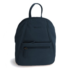 Skórzany plecak damski mały CHIC - granatowy