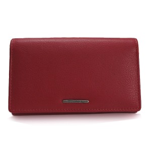 Matowy portfel damski EDF-96R-068S - czerwony