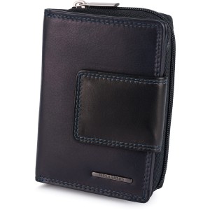 PORTFEL Z MIĘKKIEJ SKÓRY AD-24-332 GRANATOWO/CZARNY