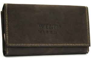 Portfel damski skórzany ZD-28-210 Ciemnobrązowy