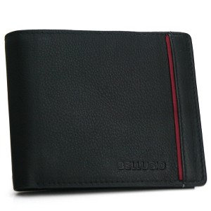 Portfel męski skórzany RFID - EM-96R-033 czarno-czerwony