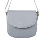 Skórzana torebka damska na ramię mini listonoszka - gołębi