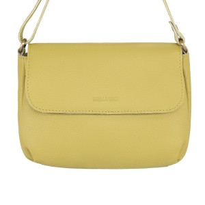 Skórzana listonoszka damska mała - limonkowa TB-124-794