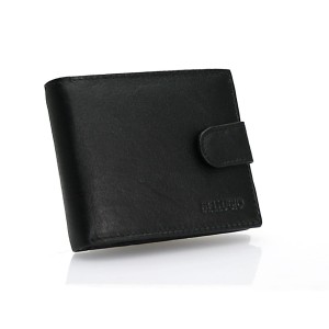 MAŁY SKÓRZANY PORTFEL Z RFID AM-01R-035 CZARNY