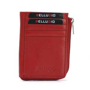 SKÓRZANE ETUI NA KARTY RFID AU-10R-015 CZERWONE