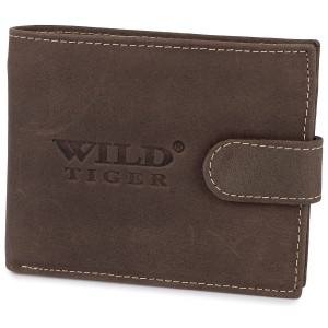 Portfel męski skóra nubuk marka AM-28-284N - ciemnobrązowy