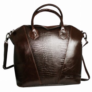 Torebka skórzana Bellugio AB-21-639 Brązowa