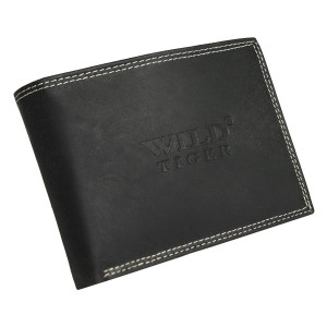 PORTFEL MĘSKI WILD TIGER SKÓRA NUBUK  AM-28-033 - czarny